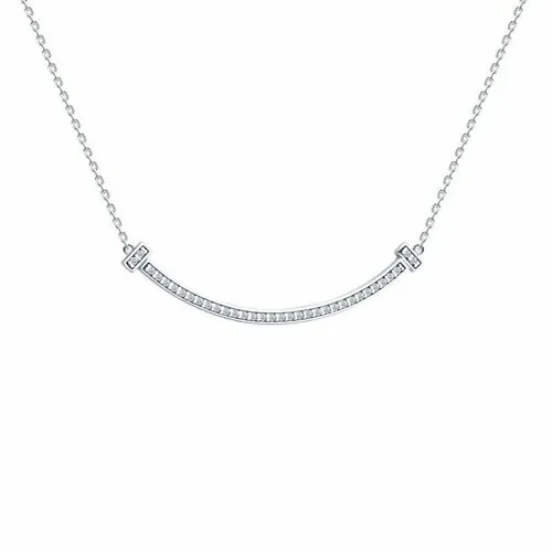 Колье Яхонт, серебро, 925 проба, фианит, длина 40 см., бесцветный