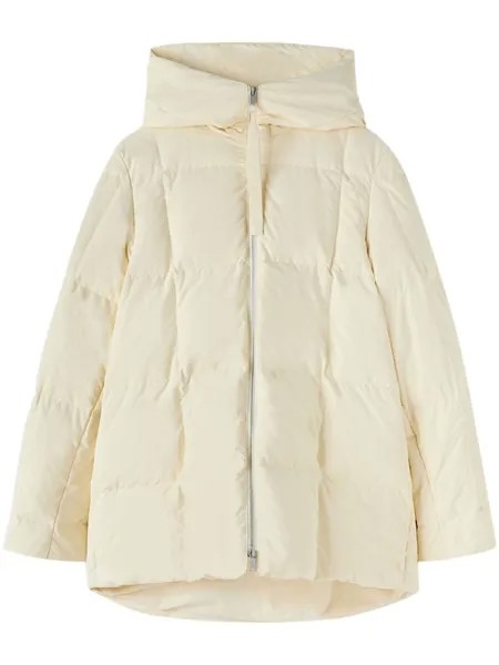 Jil Sander стеганая куртка с капюшоном, белый