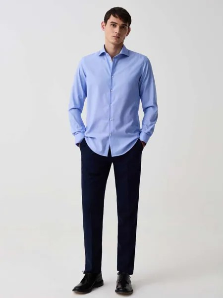 Рубашка Slim-Fit из оксфордов без глажки Ovs, цвет sky blue