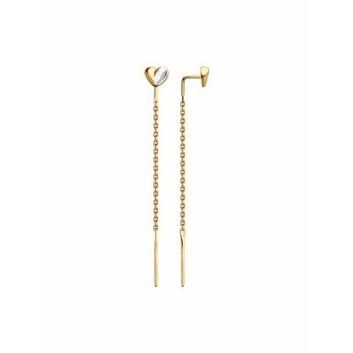 Серьги цепочки DS Jewelry, красное золото, 585 проба, золотой