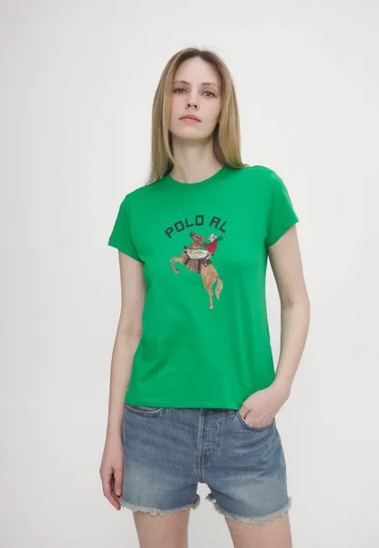 Футболка с принтом HORSE TEE SHORT SLEEVE Ralph Lauren, зеленый