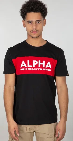 Футболка Alpha Industries Alpha Inlay, черно-красная
