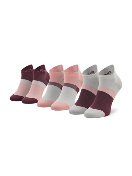 Комплект из 3 низких носков унисекс Asics, розовый