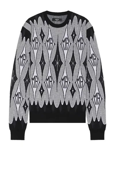 Свитер Amiri Argyle Jacquard, черный