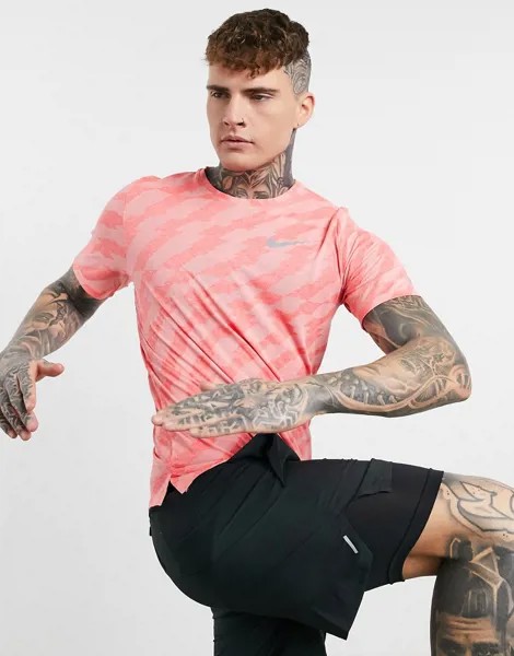 Розовая жаккардовая футболка Nike Running-Розовый цвет