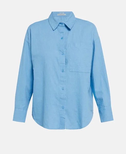 Льняная блузка Abercrombie & Fitch, бирюзовый