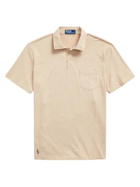 Рубашка-поло из джерси с накладными карманами Polo Ralph Lauren, песочный