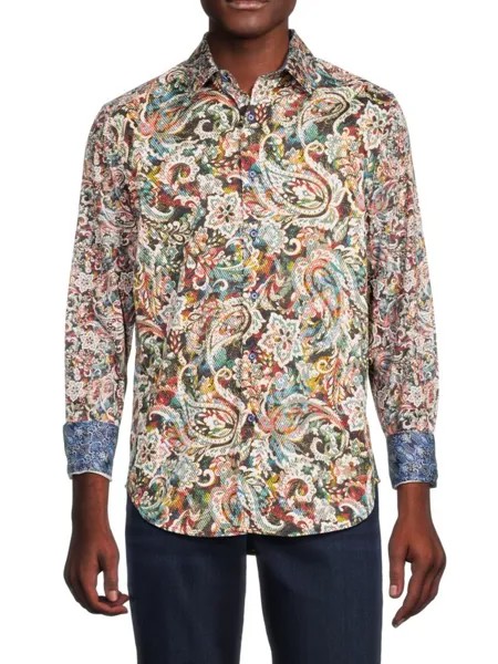 Рубашка на пуговицах с пейсли Robert Graham, цвет White Multi