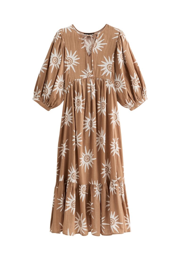Повседневное платье SUN SWIRL PRINT SMOCK New Look, коричневый