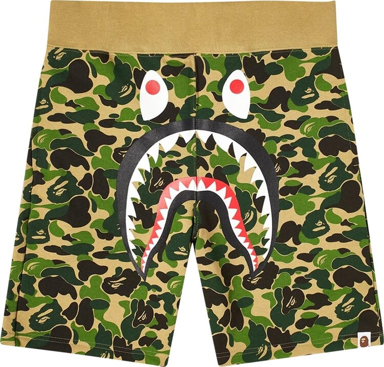 Шорты BAPE ABC Camo Shark Sweat Shorts 'Green', зеленый