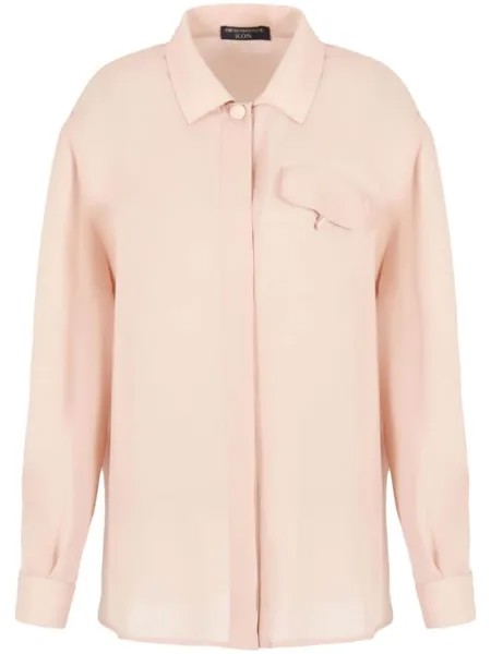 Emporio Armani шелковая рубашка с карманом, нейтральный цвет