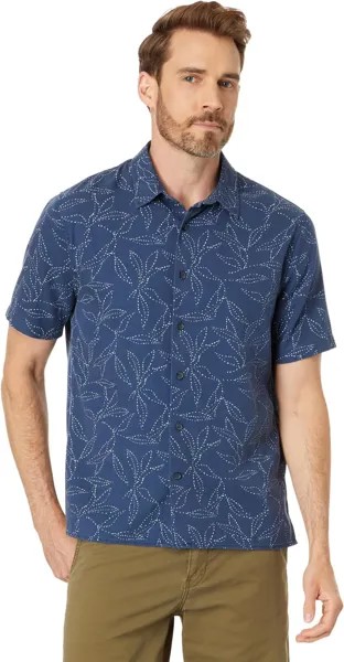 Рубашка Vince Dotted Leaf Short Sleeve, цвет Twilight Blue/Halogen