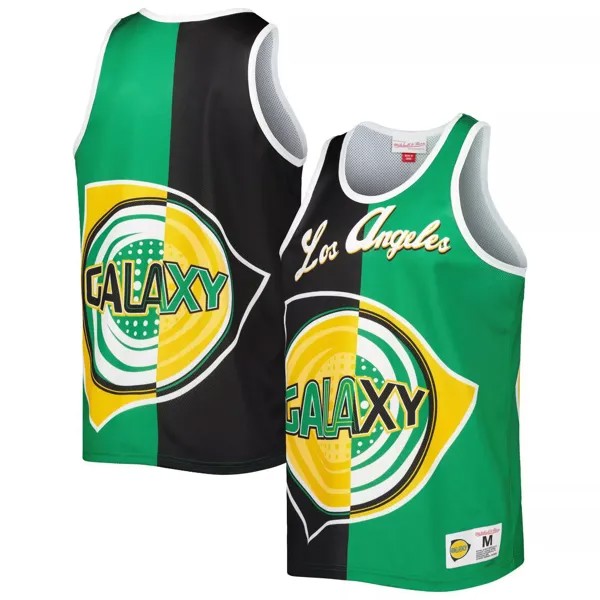 Мужская черная/зеленая майка Mitchell & Ness с сублимированным логотипом LA Galaxy