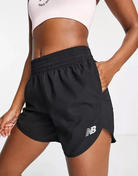 Черные шорты для бега New Balance Running Accelerate, внутренний шов 5 дюймов