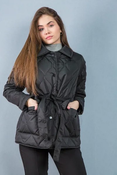 Куртка женская STOLNIK 261 + пояс (XXL, Черный)