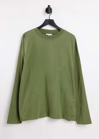 Оливковый расклешенный лонгслив Topshop-Зеленый цвет
