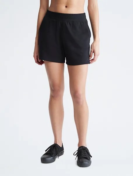 Присборенные шорты миди из флиса Performance Active Calvin Klein, черный