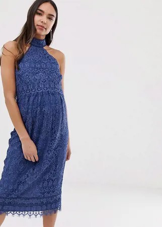 Кружевное платье-футляр миди с кроп-топом ASOS DESIGN Maternity-Мульти