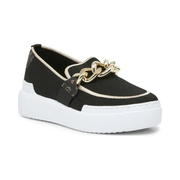 Слипоны с добавлением кожи Pollini, черный
