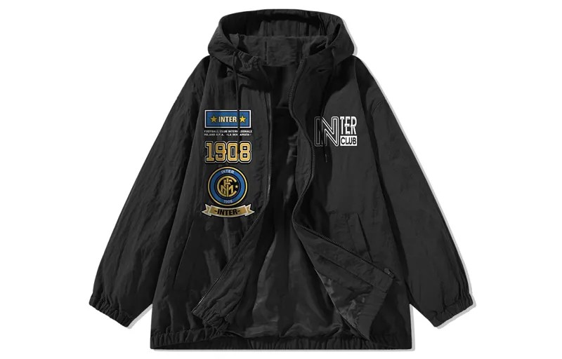Inter Milan Football Club ФК Куртка унисекс Internazionale Milano, Черный (утолщенный, на флисовой подкладке)