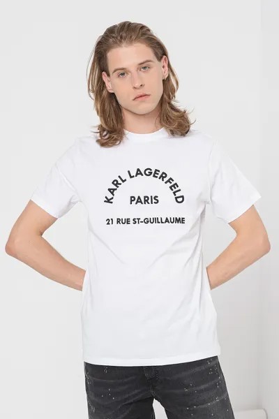 Хлопковая футболка с логотипом Karl Lagerfeld, белый