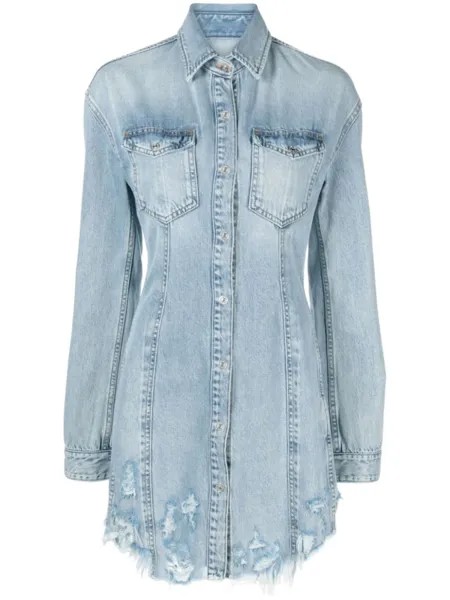 7 For All Mankind платье-рубашка Unwind из денима, синий