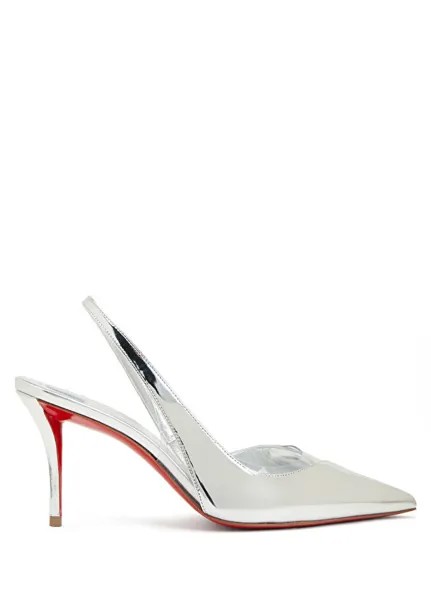 Posticha серебряные кожаные туфли на каблуке Christian Louboutin, серебряный