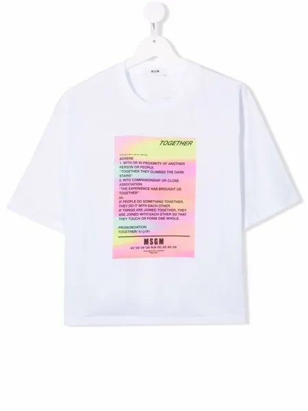 MSGM Kids футболка с принтом