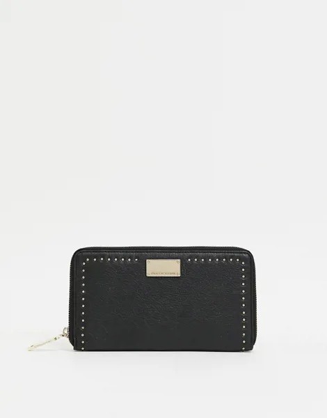 Черный кожаный кошелек на молнии Paul Costelloe