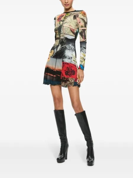 Alice + olivia платье Delora со вставками, черный