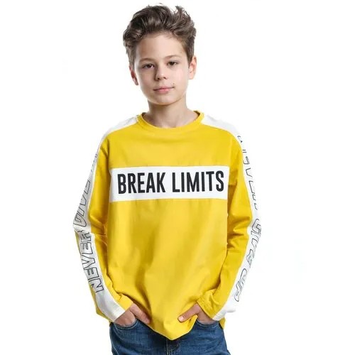 Лонгслив Mini Maxi, хлопок, размер 140, горчичный