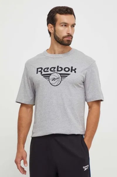 Баскетбольная хлопковая футболка Reebok Classic, серый