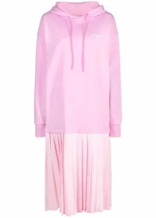 MSGM платье-худи с плиссированным подолом