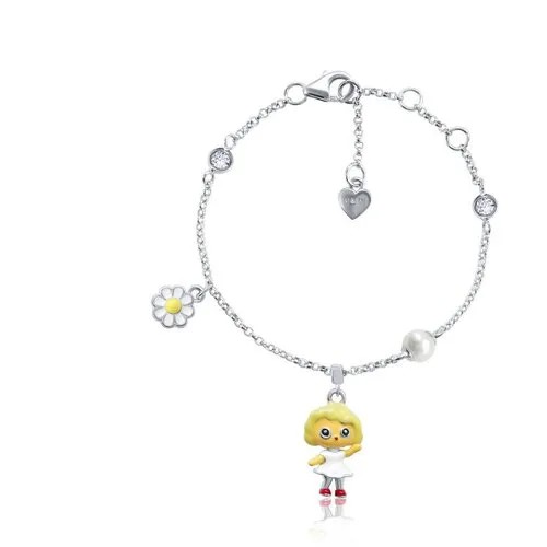 Детский серебряный браслет на цепи Камилла UMI Dolls 419564600603 UmaUmi, средний вес изделия 4.37 гр., длина 16.5 см.