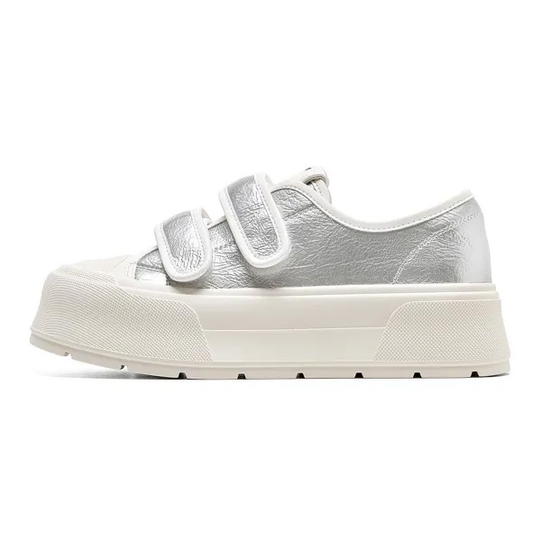 Кроссовки C°BANNER Skateboarding Shoes Women's Low-top Silver, серебряный