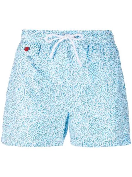 Kiton плавки-шорты с кулиской и графичным принтом