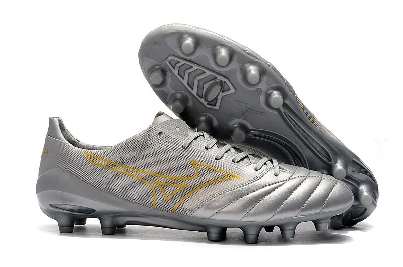 Кроссовки Mizuno Creation Morelia Neo II FG мужские, уличная спортивная обувь, Серебристые/желтые, европейские размеры 40-45