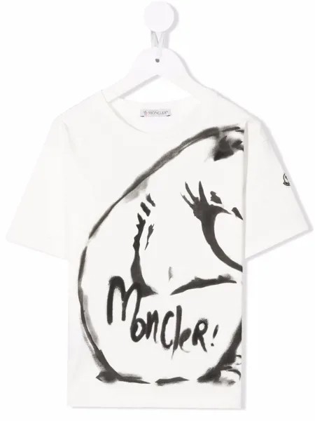 Moncler Enfant футболка с принтом граффити
