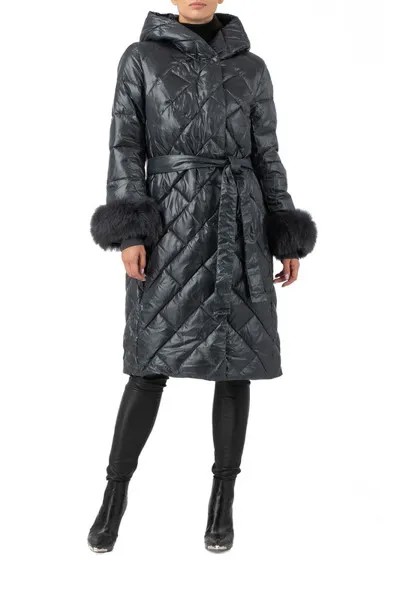 Утепленное пальто женское WINTERRA 18-85323 зеленое 54
