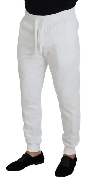 DOLCE - GABBANA Брюки Белые хлопковые спортивные штаны со спортивным логотипом Брюки IT46 / W30 / S