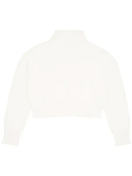 MM6 Maison Margiela джемпер с высоким воротником и вырезами, белый