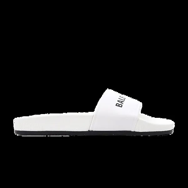 Кроссовки Balenciaga Classic Logo Slide 'White', белый