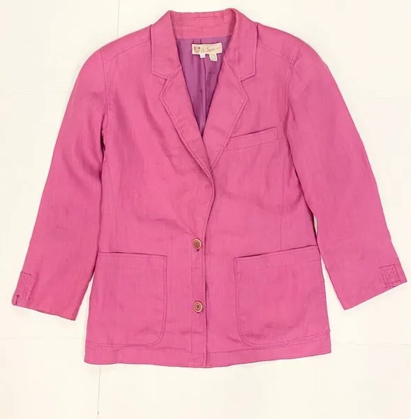 (ВИНТАЖ без дефектов) Розовый легкий льняной пиджак GUCCI Пиджак 42 6 S