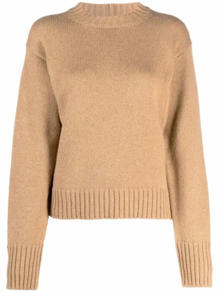 Jil Sander трикотажный джемпер, коричневый