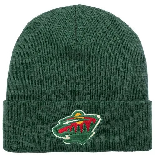 Шапка AMERICAN NEEDLE арт. 21019A-MNW Minnesota Wild Cuffed Knit NHL (темно-зеленый), размер UNI