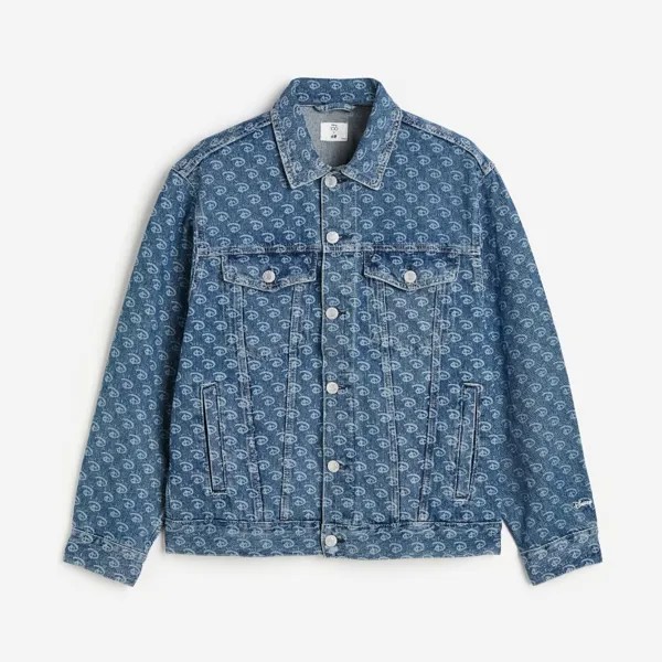 Джинсовая куртка H&M x Disney100 Loose Fit Printed, синий