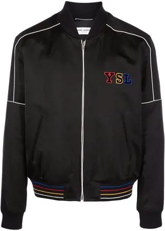Saint Laurent бомбер с нашивкой-логотипом