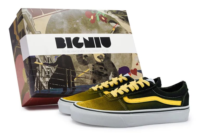 Кроссовки Vans Ward Skateboarding Shoes Women's Low-top Yellow, черный/желтый