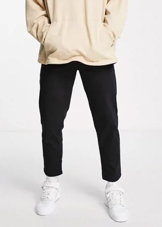Узкие черные джинсы из плотной ткани New Look-Черный цвет
