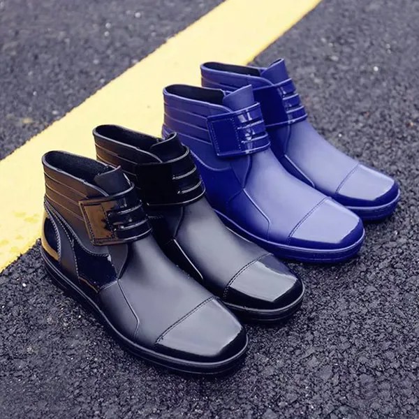 Мужские Нескользящие водонепроницаемые ботинки короткие резиновые сапоги, резиновая обувь, модные мужские ботинки 789
